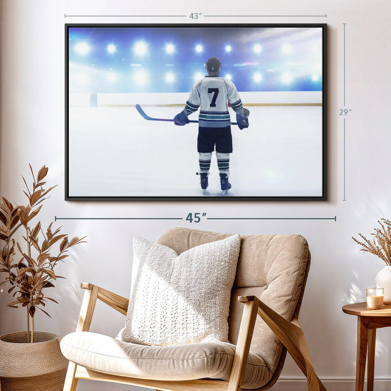 Hockey Player Canvas Print, 29" H x 43" W