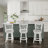 Gateshead Wood Adjustable Height Swivel Stool With Lattice Back Design, White