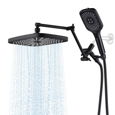 12" Rainfall Shower Head with Handheld Spray, Dual Showerhead