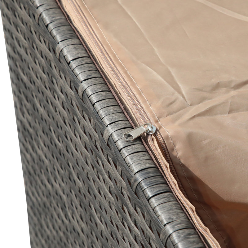 Sunsitt 28.7'' W 88 Gallons Water Resistant Wicker Deck Box, Grey