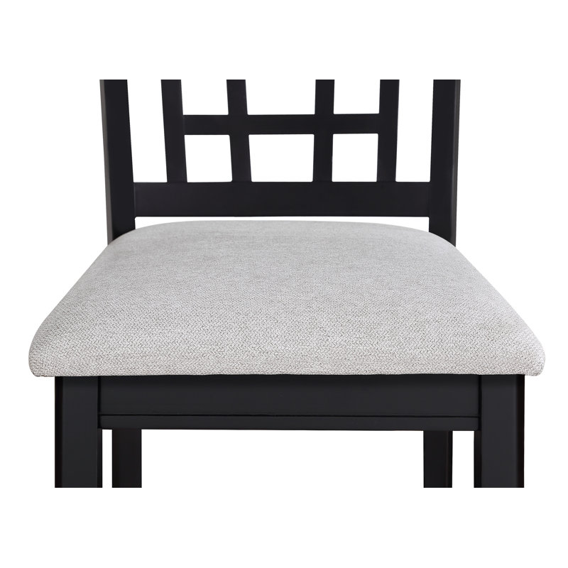 Rodjanae Modern Wood Oval Extendable Counter Height Dining Room Set, Light Gray , Black, Black