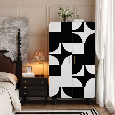 Armoire de rangement rétro peinte