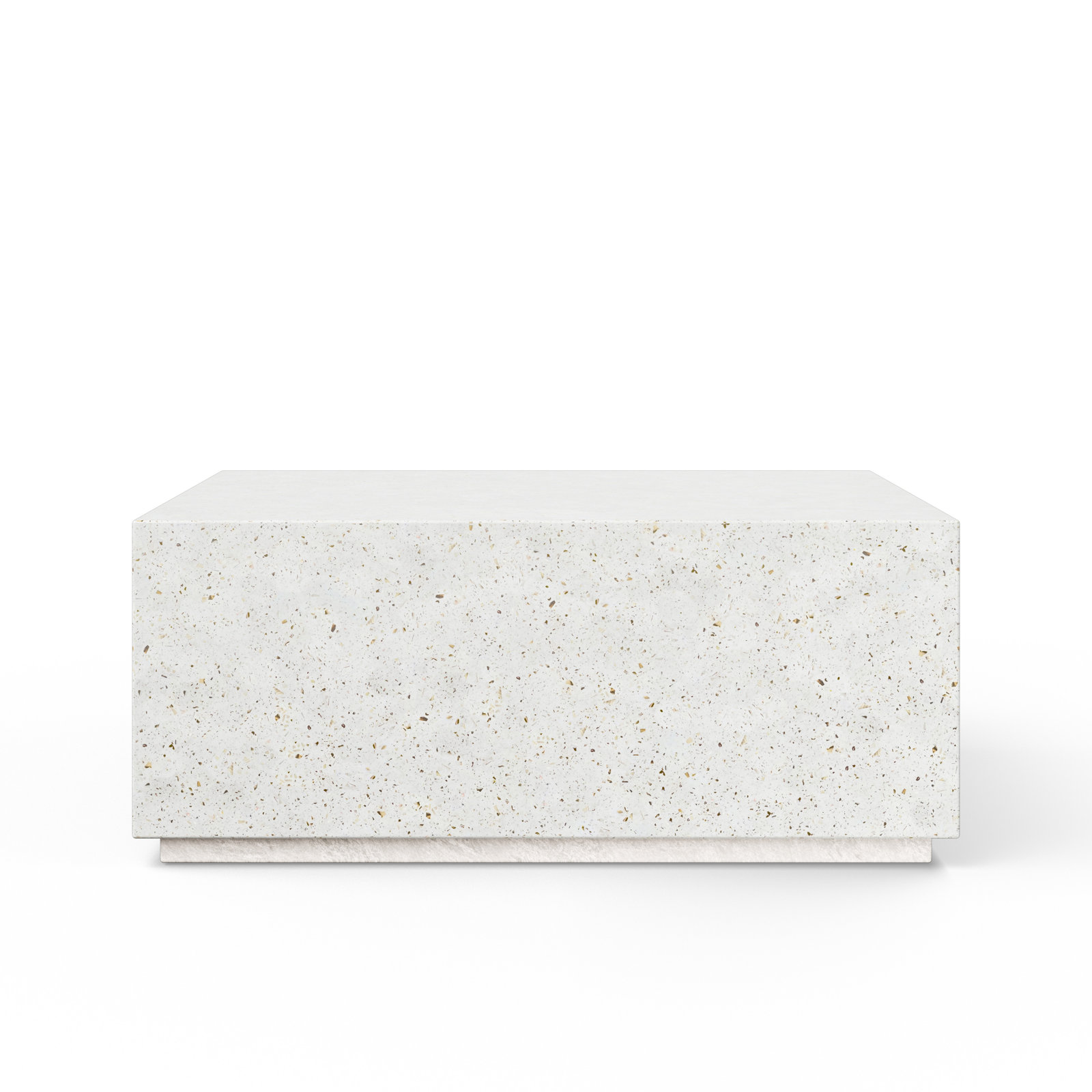 Kareen Square Coffee Table, 16.5" H x 39.5" W x 39.5" D, Ivory Terrazzo