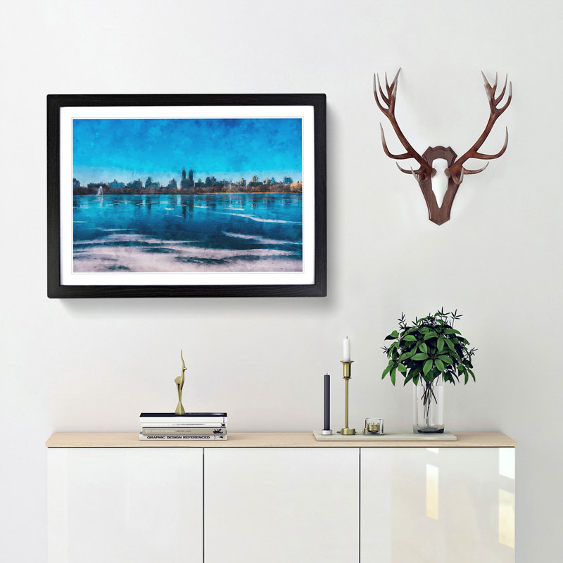 View of New York - Picture Frame Graphic Art Print, Black Framed, 45cm H x 63cm W x 2cm D