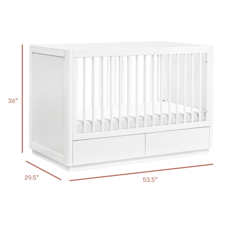 Bento 3-in-1 Convertible Crib with Storage, White