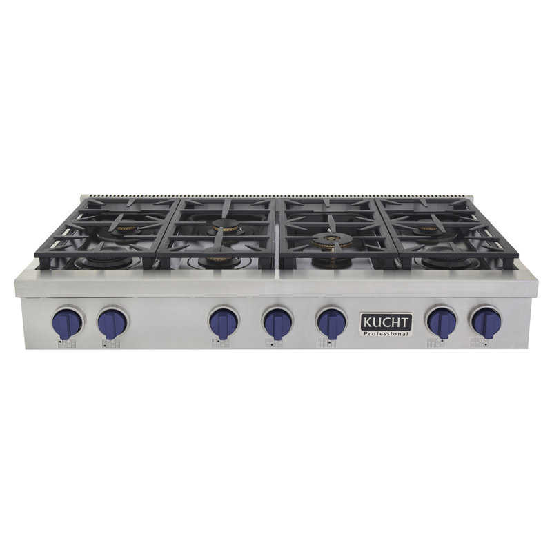 48" 7 Burner Cooktop, Liquid Propane, Royal Blue