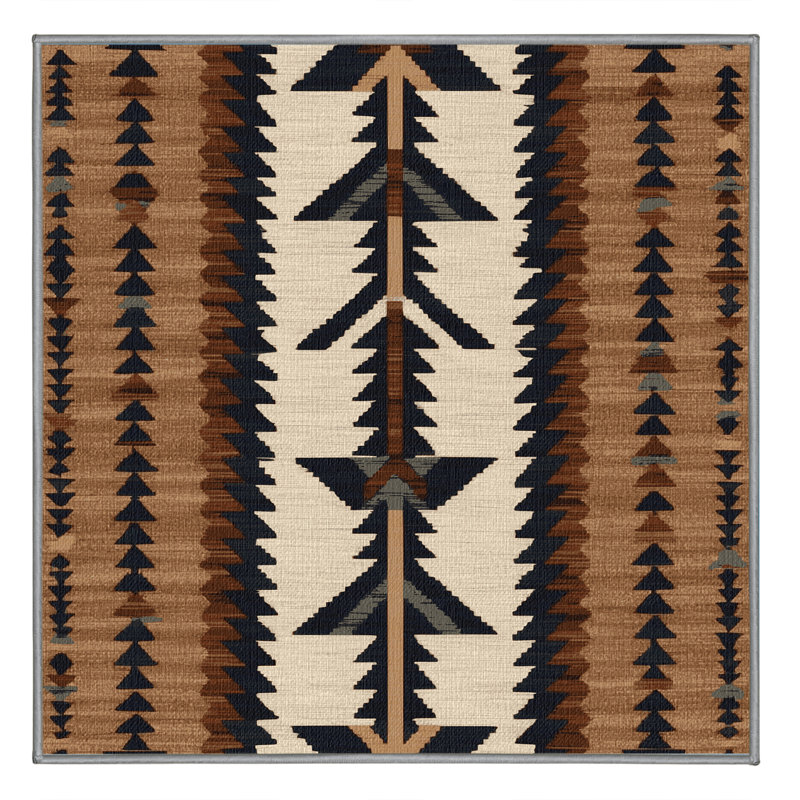  Tapis lavable à motif flèche Sud-Ouest, Carré 8 pi