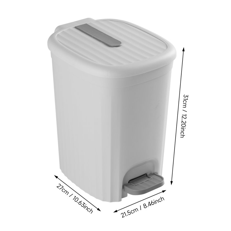 Plastic Step On Kitchen Trash Can - 16L