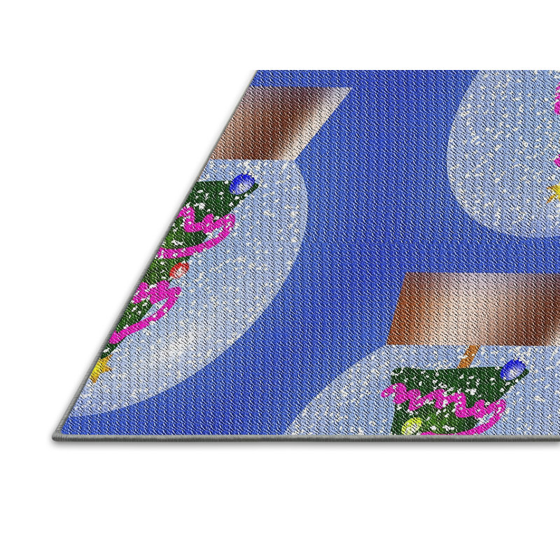 Tapis de zone bleue à motifs, Rectangle 3 pi x 5 pi
