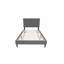 Upholstered Channel Tufted Twin Platform Bed with Adjustable Headboard, Cool Gray Linen Blend