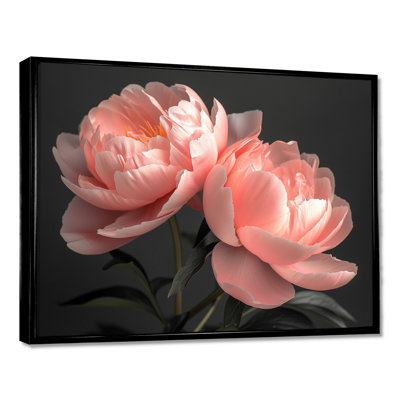 Romantiques roses en cristal pivoines I, art mural pivoines