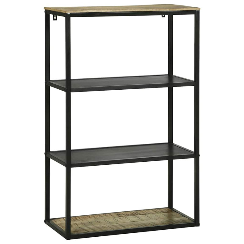Bookcase Solid Mango wood Freestanding Unit Bookshelf Storage Furniture, Dark Brown