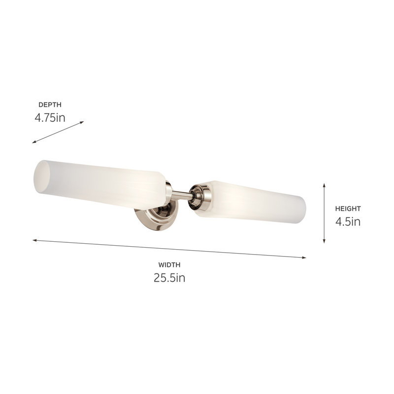 Lakeba 2 - Light Dimmable Vanity Light, Polished Nickel