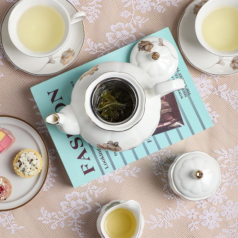 Stylish 22-Piece SD Tea Set - Elegant Floral Design, Perfect For Weddings