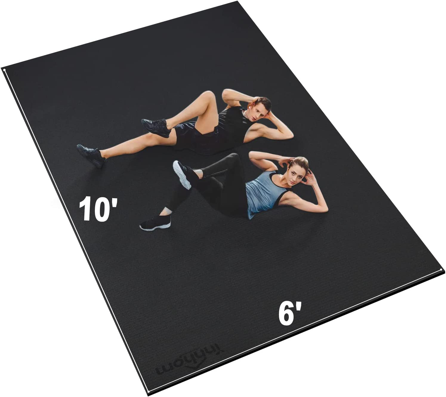 Large Yoga Mat 6' x 4' x 8 mm Thick Workout Mats for Home Gym Flooring Black