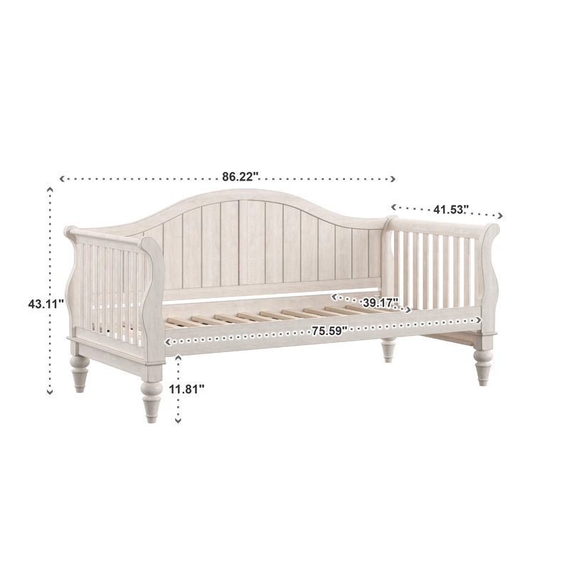 Lit de jour Carlile Delaria, Blanc antique
