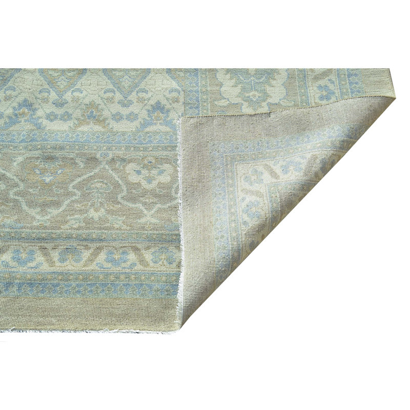 Hand Knotted Wool Area Rug in Beige/Brown, Rectangle 6' x 9'