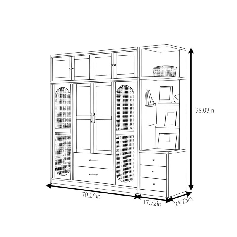 Garde-robe simple et tendance, H 98 po x l 88 po x P 24 po
