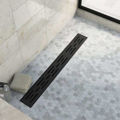 Dreamline Alliance 24 in. Linear Grate Shower Drain, Matte Black