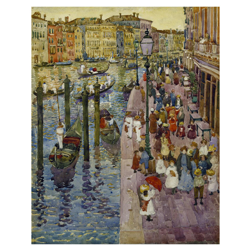 «The Grand Canal Venice» par Maurice Brasil Prendergast - Estampe numérique, H 40 po x l 32 po
