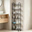 Chariot de rangement roulant étroit avec roulettes, étagère mobile en fil métallique avec paniers, chariot utilitaire étroit pour cuisine, salle de bain, buanderie, bureau et petits espaces