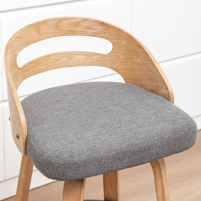 Tabourets de bar et de comptoir pivotants en lin rembourrés, Gris, Tabouret de bar (siège d'une hauteur de 30,31 po)