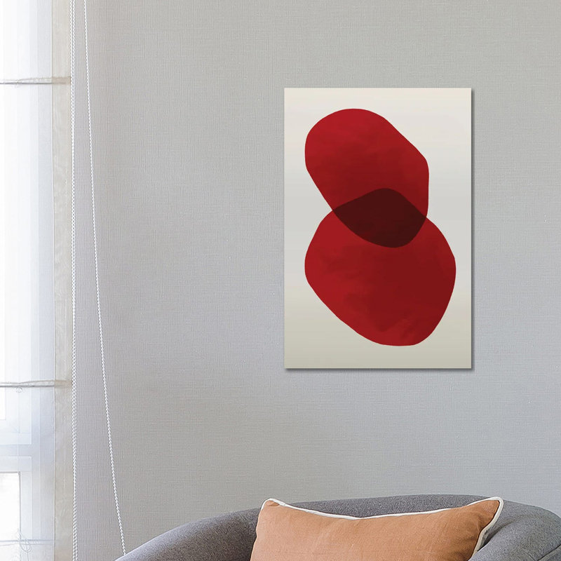 Red - Geo I by Danilo De Alexandria - Wrapped Canvas Painting, 66.04cm H x 45.72cm W x 1.91cm D