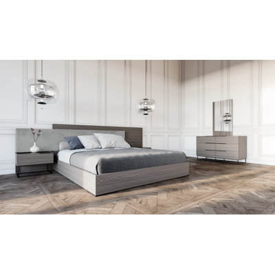 Ensemble de chambre avec lit plateforme 5 pièces Saltz