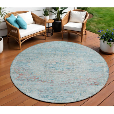 Tapis rond intérieur / extérieur rond 8 pi Medallion