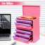 Boîte de rangement de maquillage rose-mauve avec cinq tiroirs, idéale pour organiser les cosmétiques et les articles de maison, matériau en acier, espace de rangement empilable idéal pour les articles de bureau, fabrication, design-77810809
