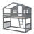 Twin Over Twin House-Style Bunk Bed with Pitched Roof-1825716895
