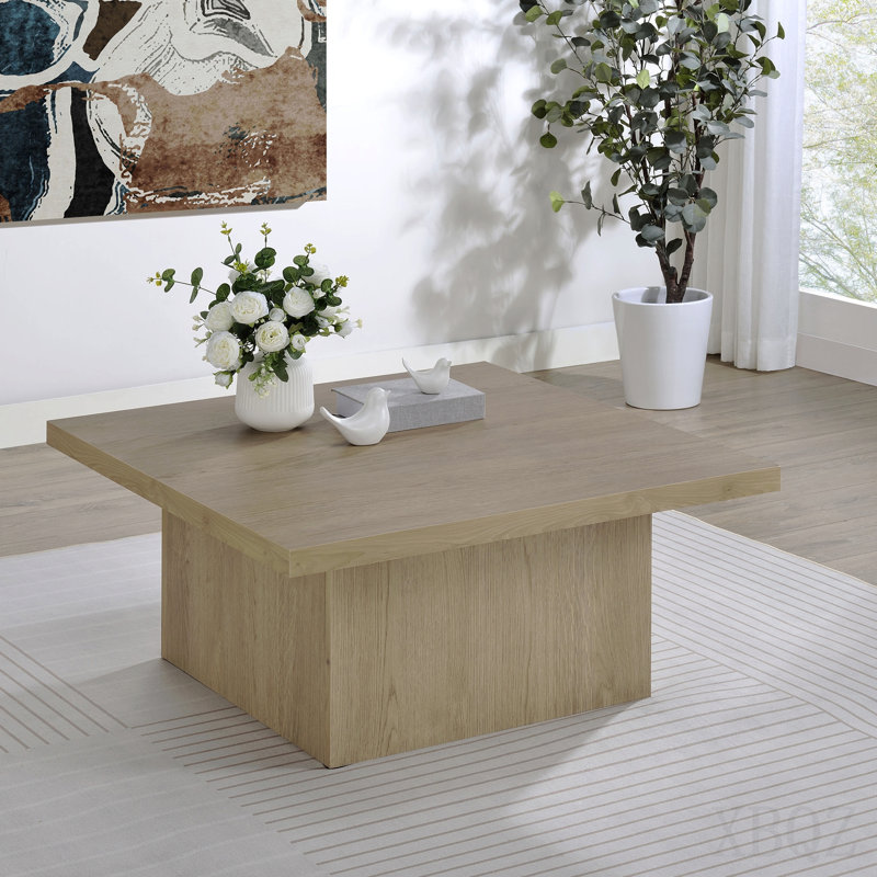 Square Engineered Wood Cocktail Coffee Table, Latte