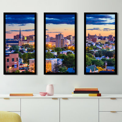 " Portland, Maine, USA Downtown Skyline " 3 - Pieces