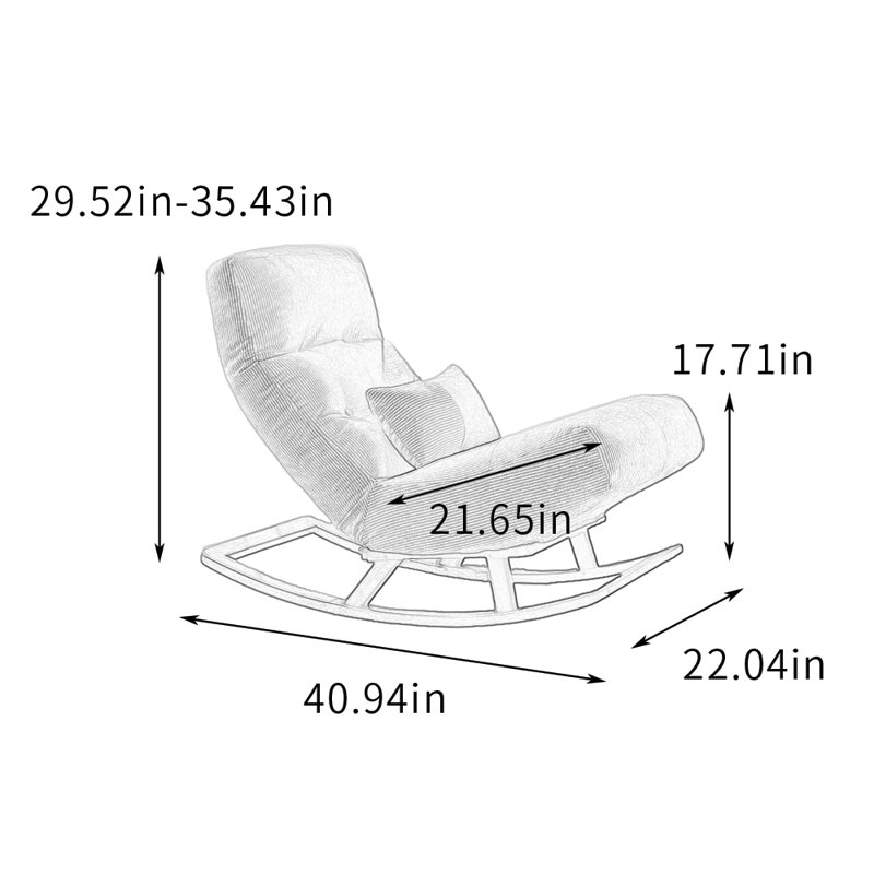Adjustable Rocking Chair with Solid Wood Base