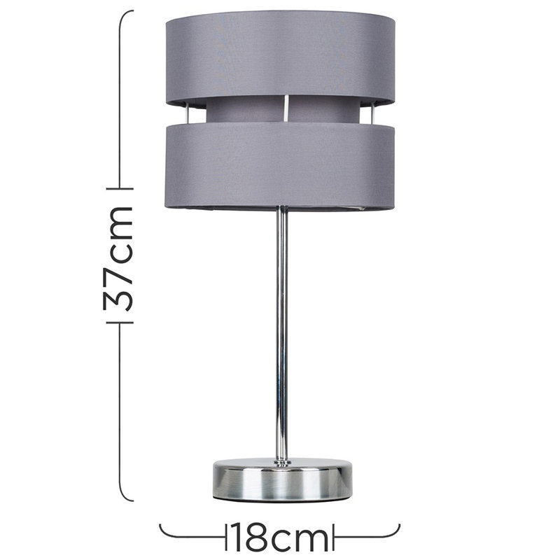 Halwarth 32cm Table Lamp, LED Bulb, Grey