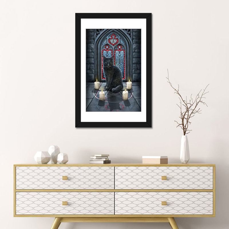 « johnny circle », impression sur toile, H 24 po x l 16 po x P 1 po, Papier d'art encadré noir