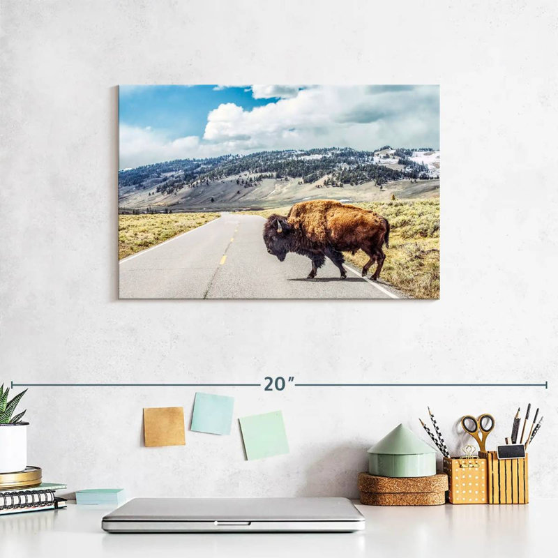 American Bison Crossing, 8" H x 12" W