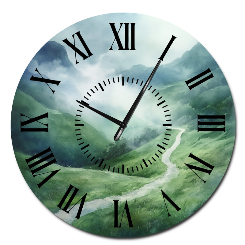 Horloge murale Misty Highland Path, Surdimensionné