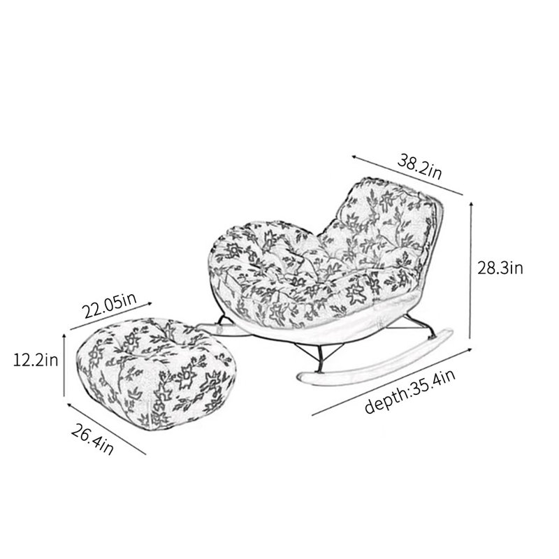 Chaise berçante crème, Noir