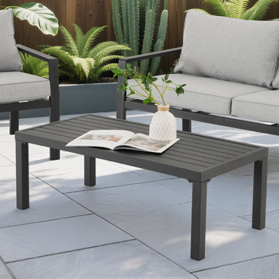 The 39" Rectangular Outdoor Patio Powder-Coated Aluminum Coffee Table