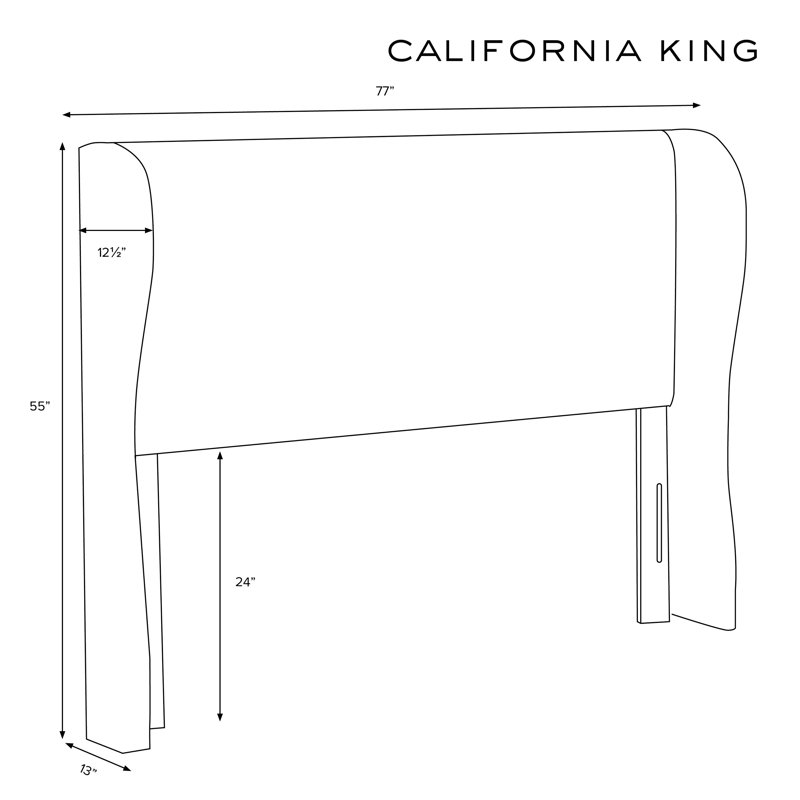 Tomey Wingback Headboard, California King, Robina Floral Ochre