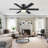 46/52"  Indoor Flush Mount Ceiling Fan 6-Blade with Lights and Remote Modern 3 Colors 6 Speeds Low Profile Reversible DC Motor-1449718602-1449718601