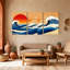«Nautical & Beach Wave Sunset Ocean Sky Art», ensemble de 3 impressions sur toile-1755895410
