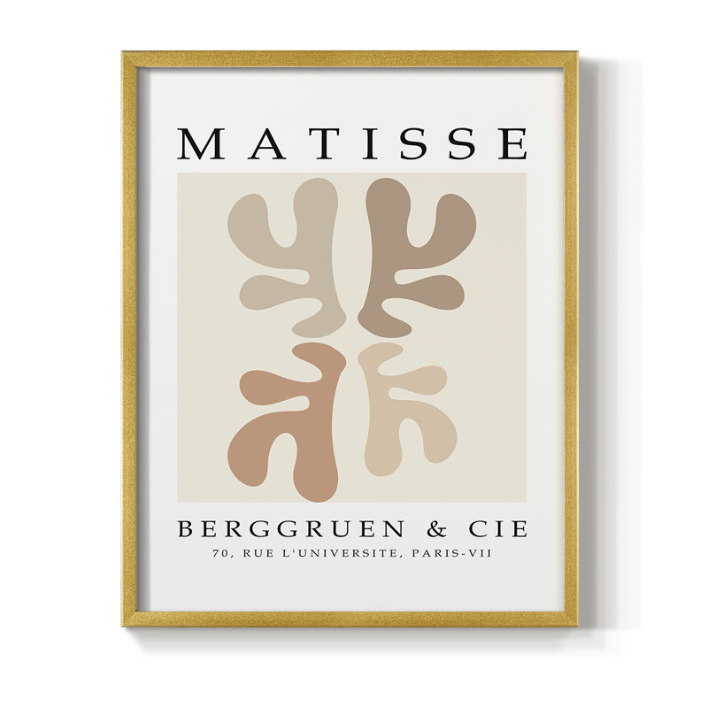 Matisse CCCXLVIII Framed Print - Solid Wood, 28" H x 22" W, Gold