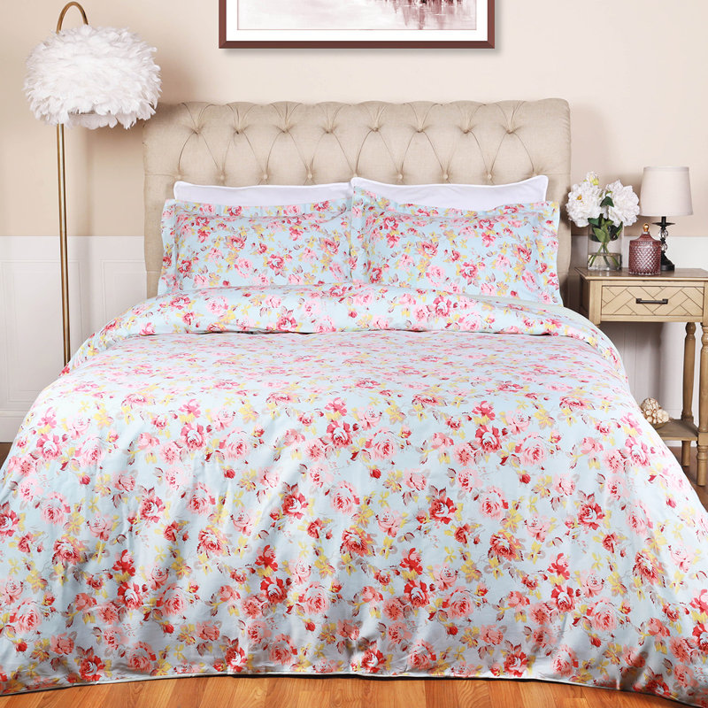 Ensemble de housse de couette en coton avec taies décoratives en coton de couleur rétro, Double / grand