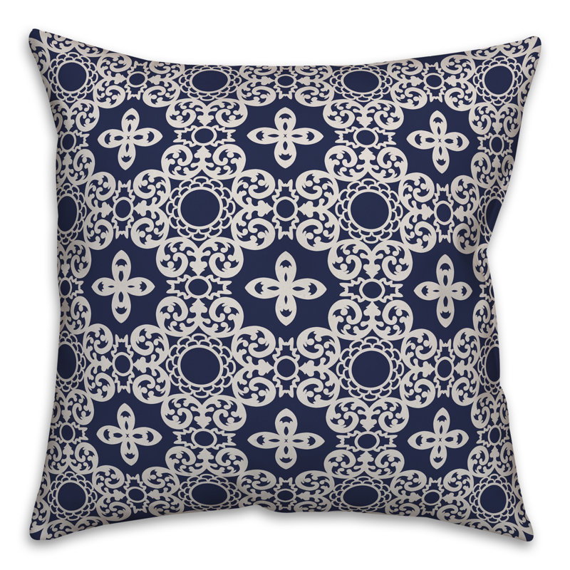  Coussin Tile, 16 po x 1 po, Bleu marine, Pas de bourre