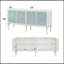 Armoire console perlée blanche et argentée brillante avec rangement spacieux pour une élégance et une organisation modernes
