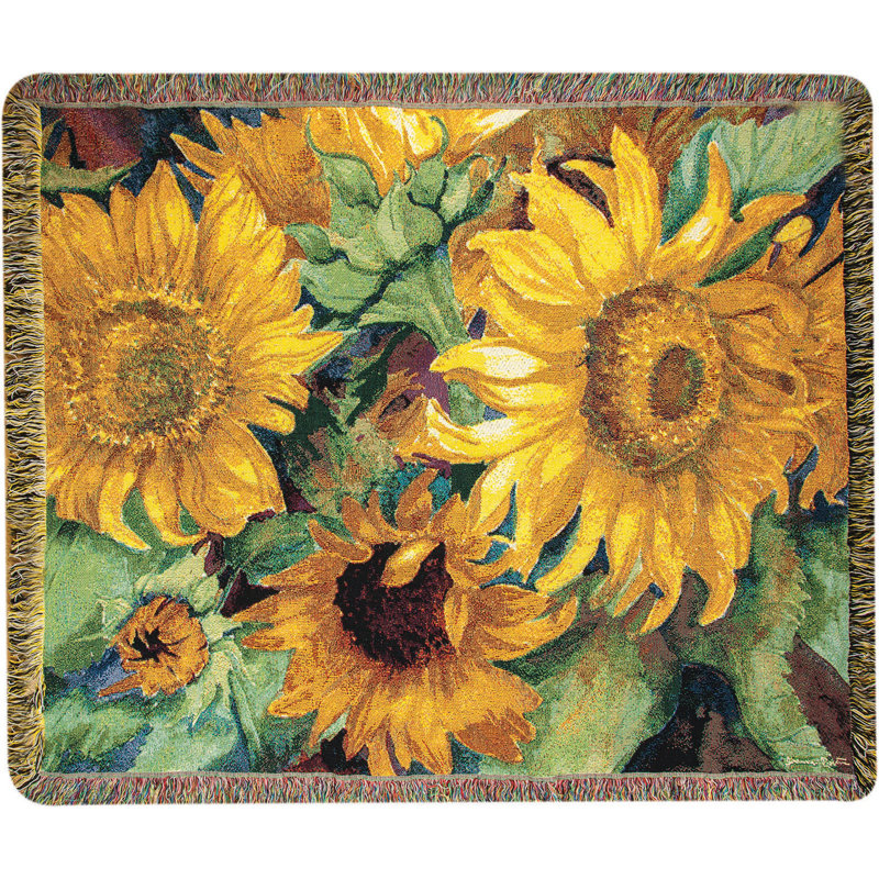 Jeté en coton tissé manuel 50 pi x 60 po Sunny Face