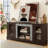 58" Modern TV Stand with 2-Door Storage, Faux Stone Media Console Cabinet, Cherry Large Entertainment Center-2059667441