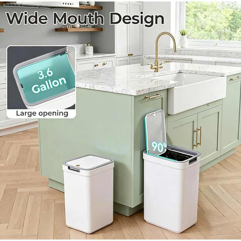 Paquet de 2 poubelles minces à couvercle à pression avec couvercles JOYBOS - 3 gallons et 2,2 gallons, conception compacte pour salle de bain, chambre à coucher, cuisine
